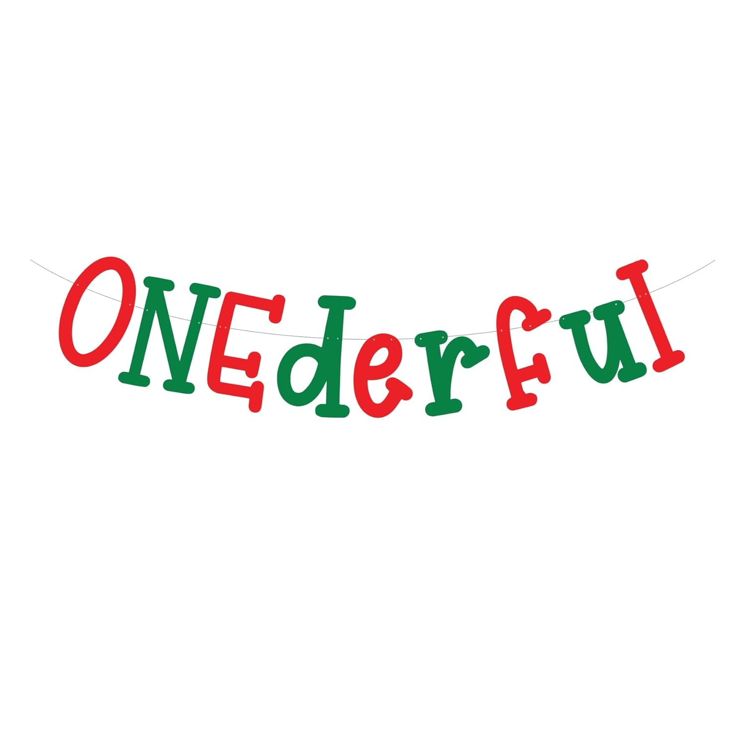 Onederful 1st Birthday Banner - Christmas Theme Party Decor Ideas