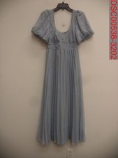 Stain, Asos Design Women PastelBlue Pleated Textured MidiDress w/Scallop Trim, 4