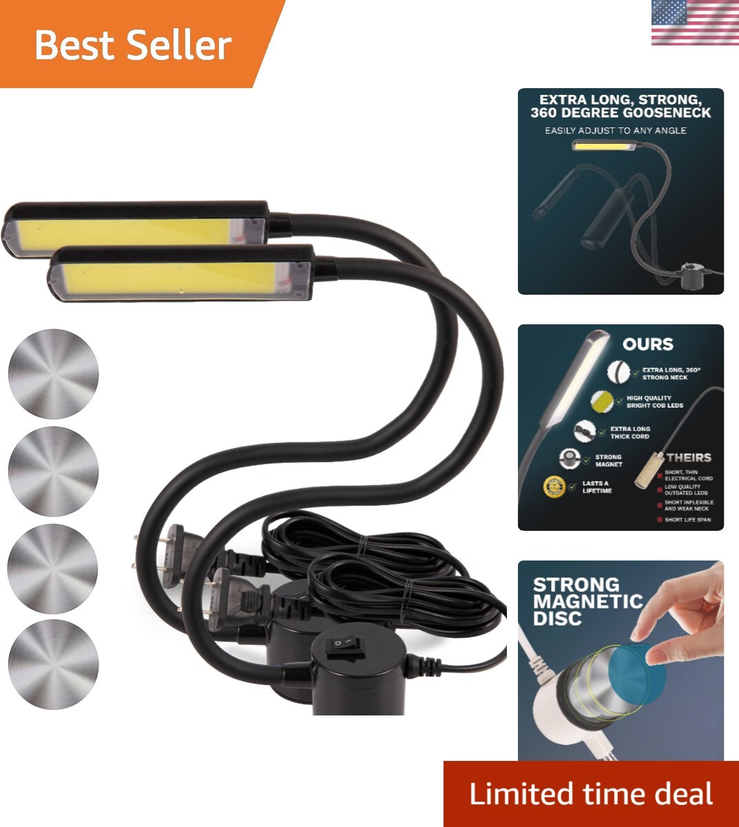 Sewing Machine Light, Magnetic, Flexible 60 LED Work Lights, Bandsaw Accessor...-image