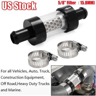 Inline Heater Core Coolant Filter For Auto Truck Off Road Inspection System 5/8''