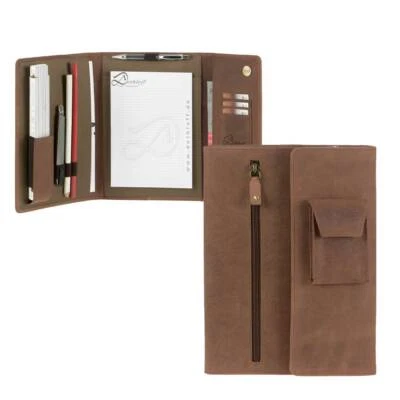 Schreibmappe A5 Handwerkermappe Leder braun für Aufmaß + Kundenbesuche Dethloff - Bild 1 von 4
