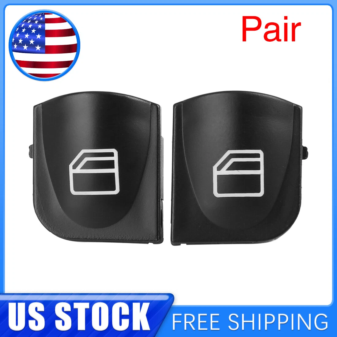Pair Car Master Control Window Button Switch Cap for Mercedes Benz 