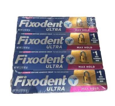 Max Hold Denture Adhesive Cream-2.2 Oz, 4 Pk