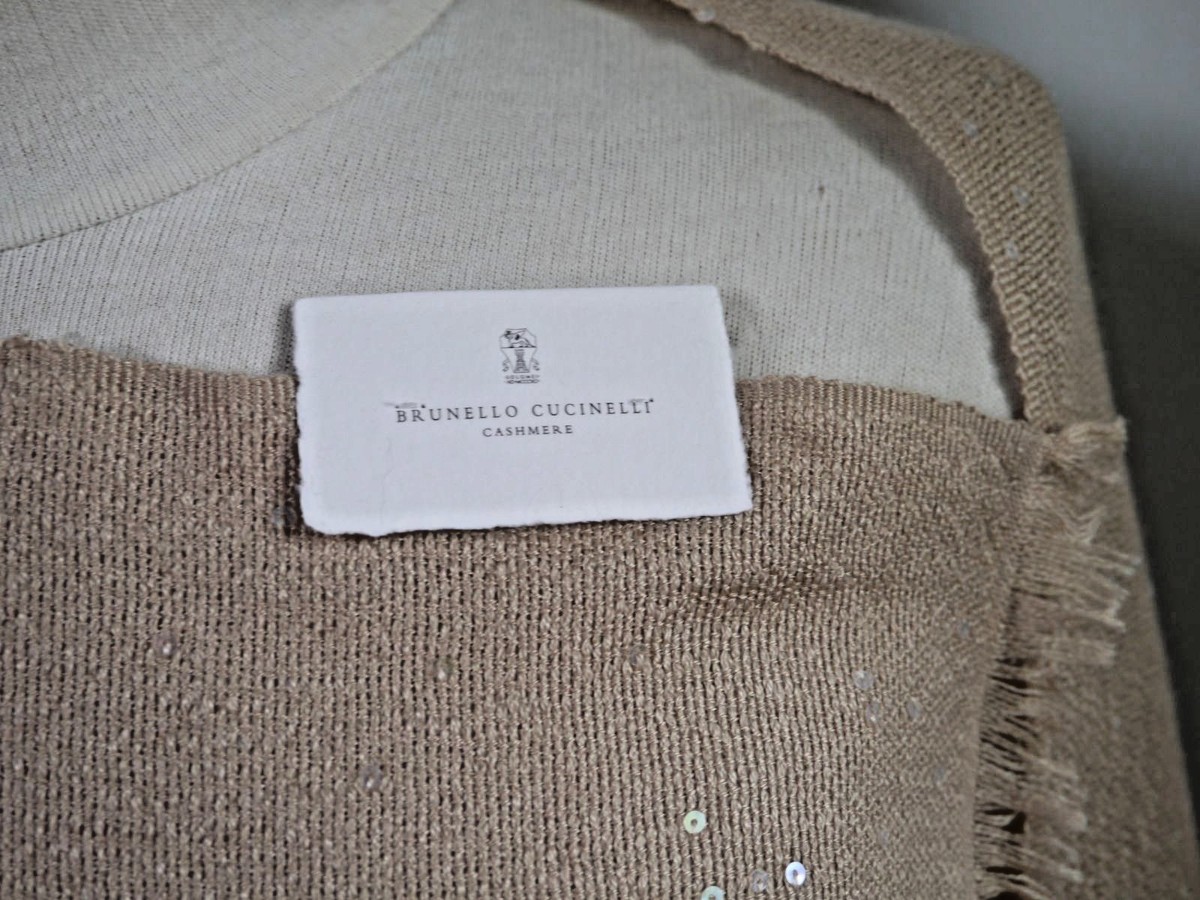 NEW BRUNELLO CUCINELLI $2,060 diamond sequin cashmere silk