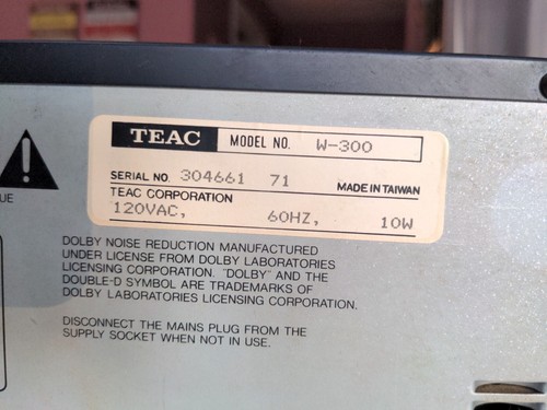 Vintage TEAC W-300 Dual Band Deck Kassettenspieler - rechter Player kein Ausgang - Bild 11 von 12