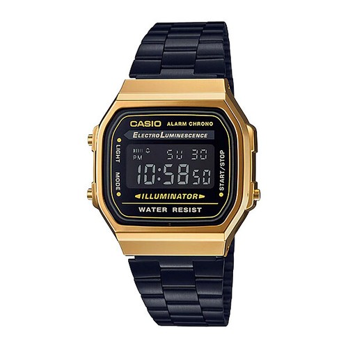 CASIO Vintage Classic Black \u0026 Gold Series Retro Digital Watch A168WEGB-1B |  eBay