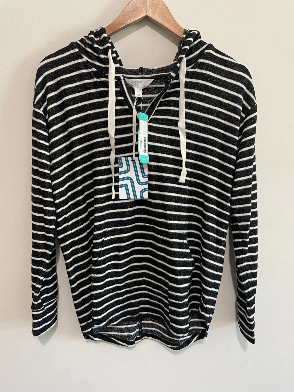 Market & Spruce Women's Kallon Brushed Knit Hoodie Dark Gray Small