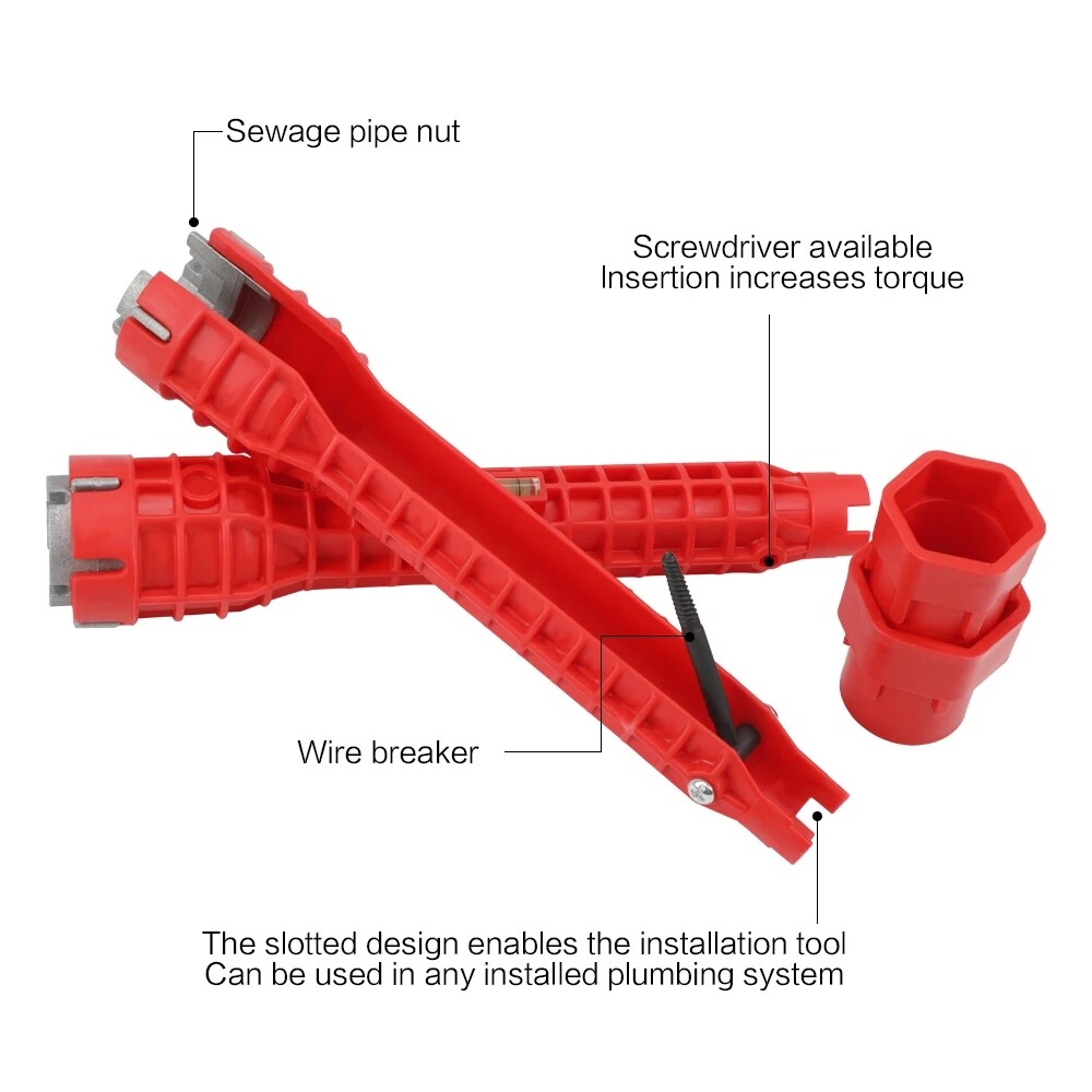 8 in1 Multifunction Faucet Sink Installer Wrench Plumbing Pipe Spanner