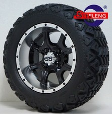 Golf Cart 12 Machined Ghost Aluminum Wheels And 20 At Tires Set Of 4 Golf Cart 12 Machined Ghost Aluminum Wheels And 20 At Tires Set Of 4