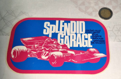 Formel 1 Aufkleber/Sticker SPLENDID GARAGE (GRENOBLE)