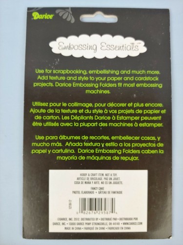 Darice Embossing Essentials Folder 1218-17 Fancy Cake Craft Scrapbooking Wedding - Picture 6 of 8