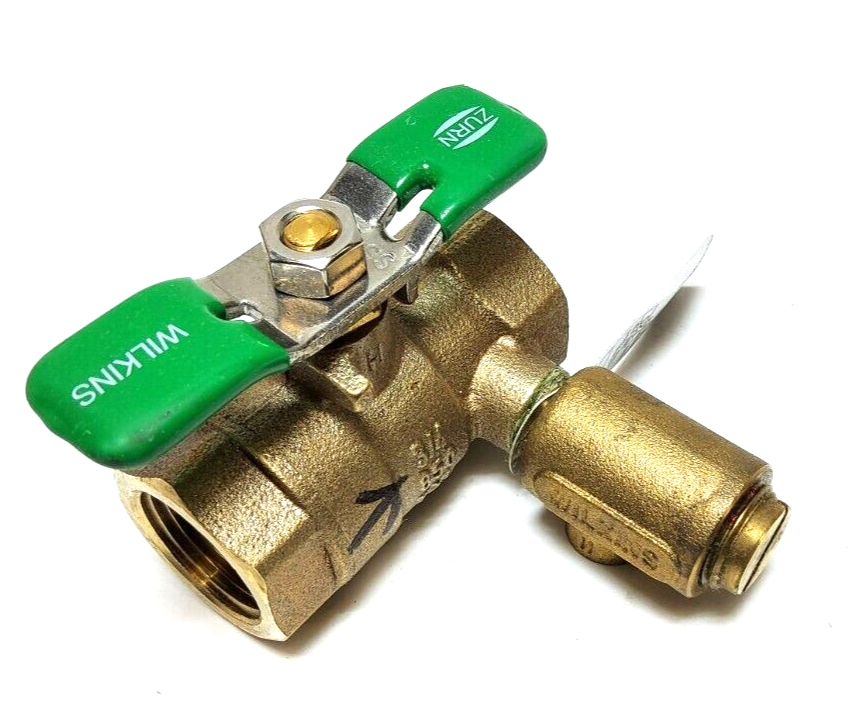 New Zurn 3/4" Full Port Bronze Ball Valve Thermal Expansion Relief