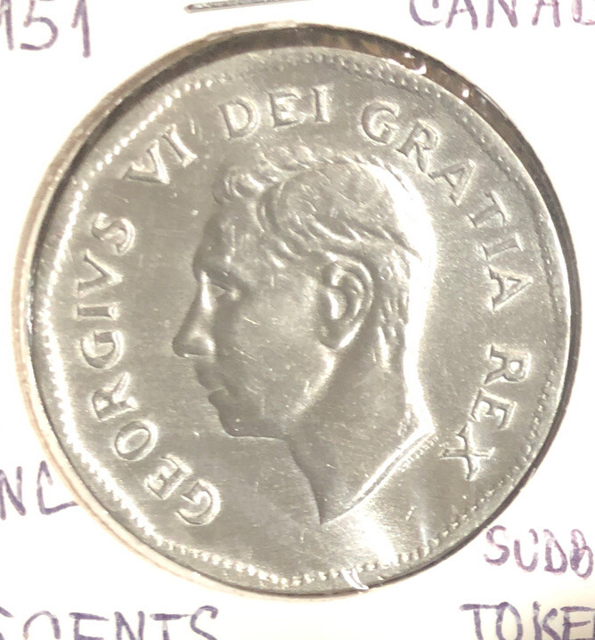 1951 CANADA 1751-1951 5 CENTS BIG NICKEL SUDBURY GEORGE VI
