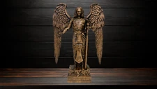 Archangel Raphael Wood Statue Handmade Statement Piece for Home Decor Archangel