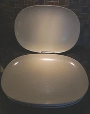 CARLISLE 14" OBLONG PLATTER--SET OF 6--N43842--PALE GREEN-GRAY-BEIGE--CAMPING ++
