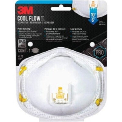 (3)-3M NIOSH 42 CFR 84 N95 Cool Flow Valve Respirator Paint Prep 8511PA1-A-PS