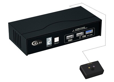 2 Port Displayport KVM Switch-Digital Display and USB 3.0 Hub 2K@144Hz - #785