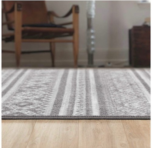 Non-Slip 2x7 Rubber Backing Moroccan Geometric Low Profile Pile Indoor Area Rug - Picture 47 of 48