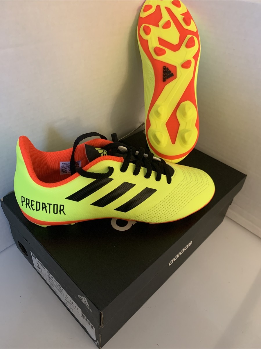 Adidas Predator 18.4 FxG Boys Soccer Cleats Yellow/black Adidas Predator 18.4 FxG Boys Soccer Cleats Yellow/black