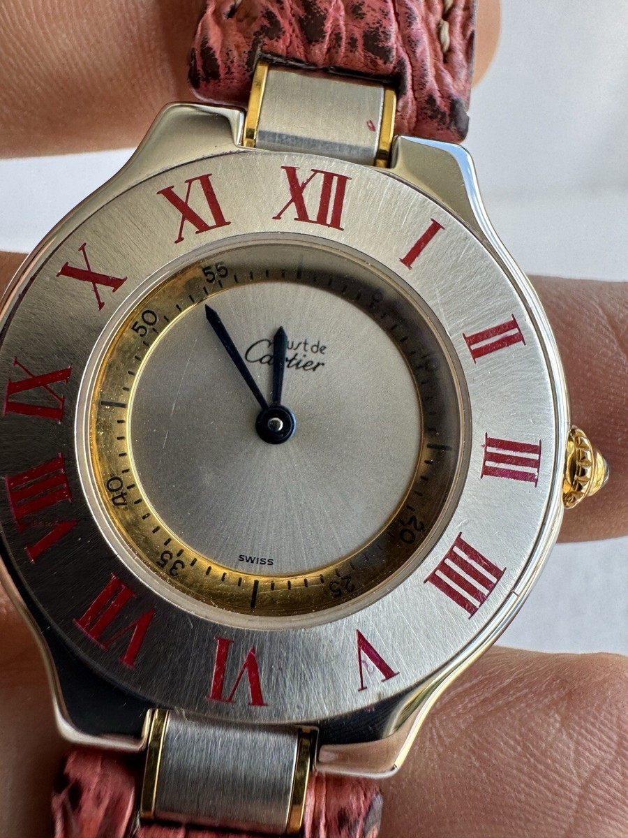 Cartier Must de Cartier 21 1330 Red 30mm Unisex Qz | eBay