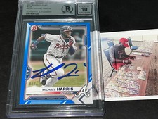 Michael Harris Braves Auto SIGNED 2021 BOWMAN Blue Base BECKETT 10 BAS BGS