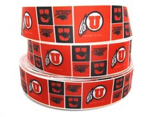 University of Utah Utes 1" Grosgrain Ribbon YOUR CHOICE: 5 or 10 Yards