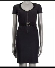 Chic Black Zippered Gucci Dress With Belt