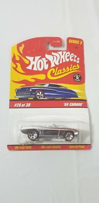 Hot Wheels Classics (Series 3) - '69 Camaro (Silver) [#26/30