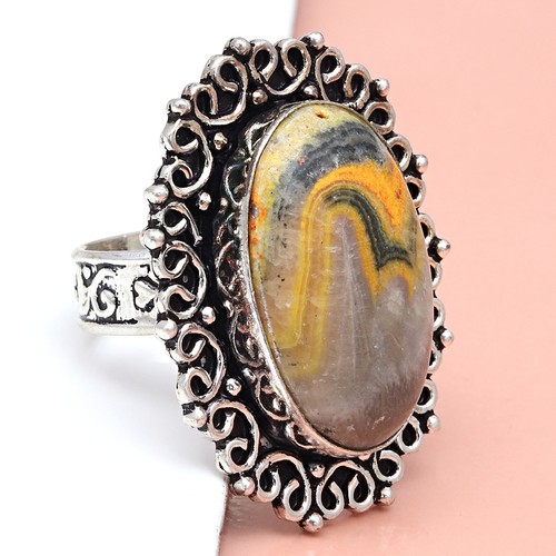 Bumble Bee Jasper Gemstone Handmade Silver Jewelry "8.5" - Picture 7 of 12
