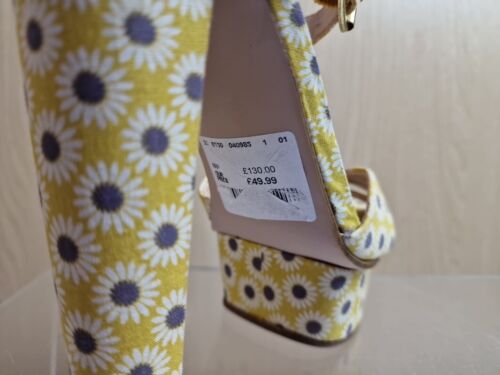 Kurt Geiger Platform Heeled Shoes Yellow Daisy UK Size 3 - Picture 4 of 10