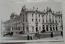 RPPC Real Photo Postcard Lima Peru Street Scene Hotel Bellvar Cars VTG