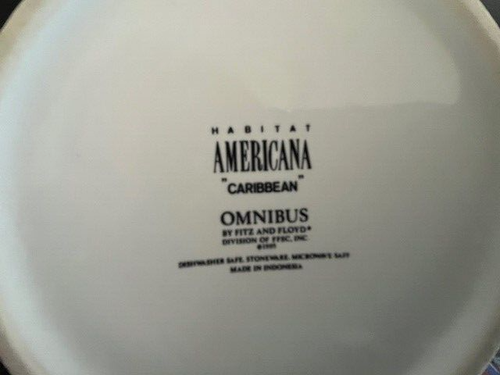 FITZ & FLOYD SUGAR & CREAMER SET 1995 HABITAT AMERICANA OMNIBUS "CARIBBEAN " - Bild 4 von 9