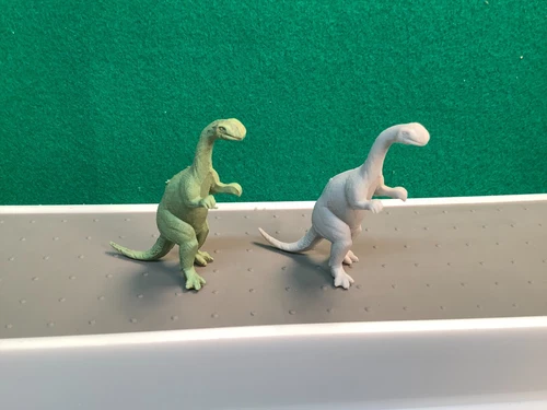 Vintage 1960s Pair of Marx Plateosaurus Plastic Dinosaur Figures VG