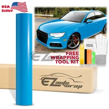 Gloss Glossy Sky Blue Car Vinyl Wrap Sticker Decal Film Air Release Bubble Free