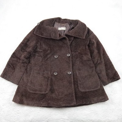 Vtg Max Mara Mantel Damen Gr. 34 Teddy Alpaka Trenchcoat Fell Coat Jacke Parka