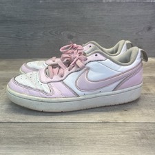 Nike Youth Girls Size 5.5 Y Pink White Court Borough Low Recraft