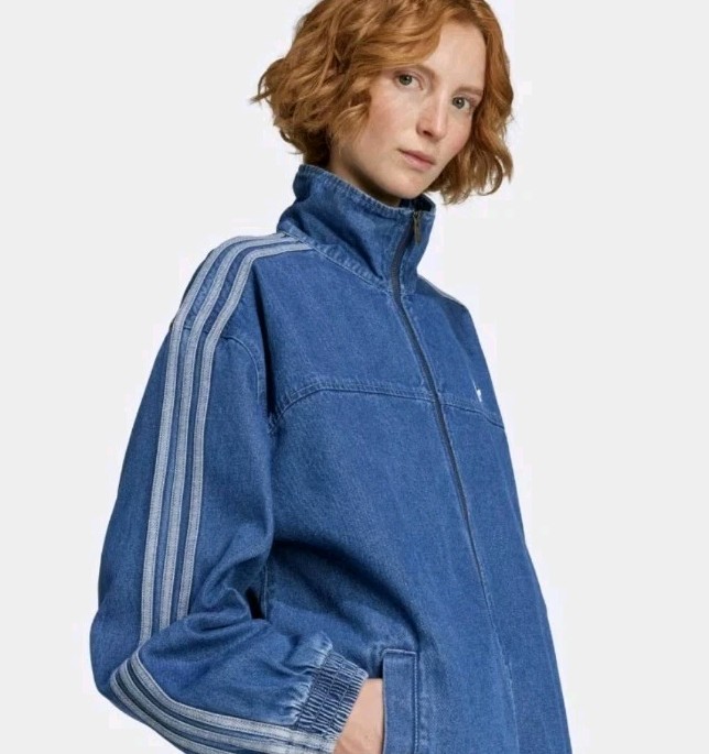 New Season! New Model Adidas True Indigo Denim Zip Jacket S Nwt
