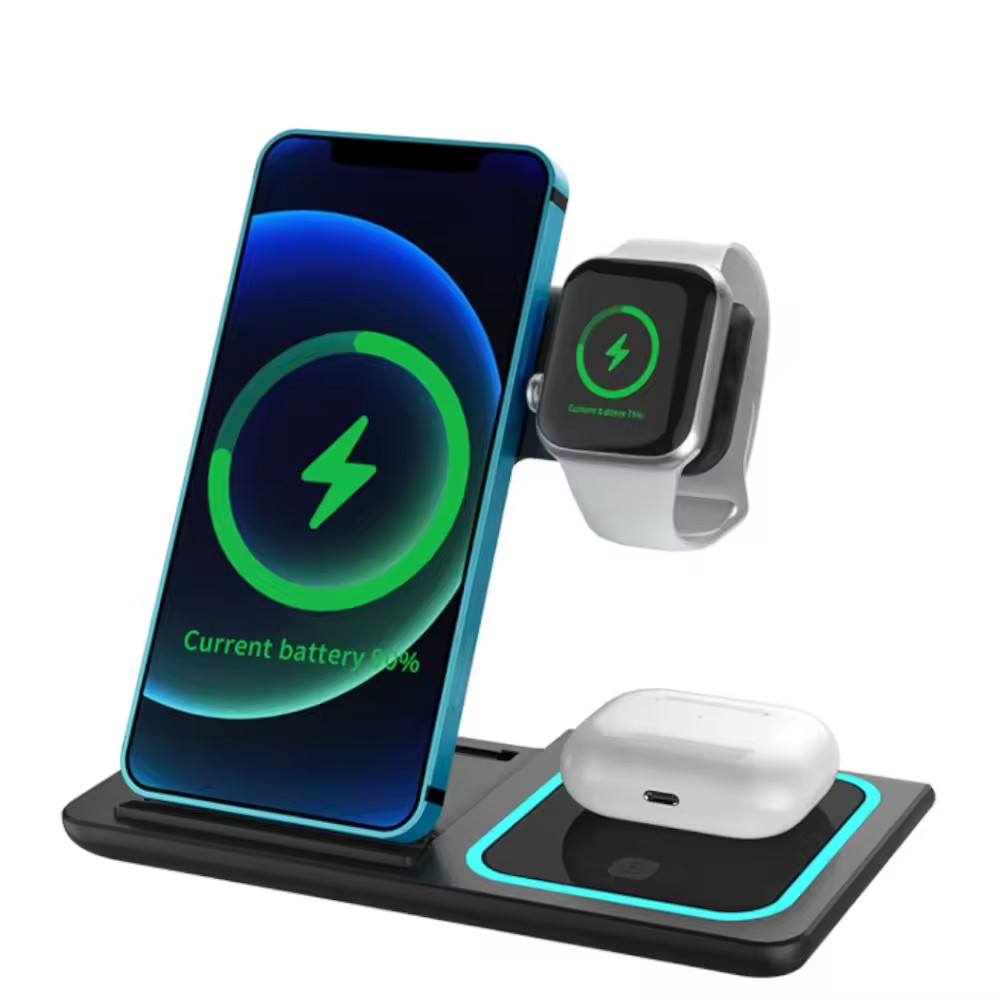 Supporto di ricarica wireless 3 in 1 per smartphone