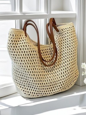 Handcrafted Cotton Cord Bag with Large Capacity