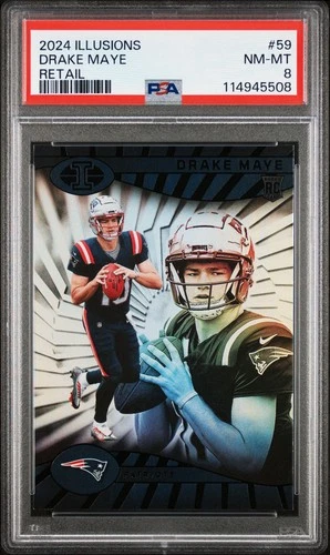 2024 Panini Illusions - Drake Maye #59 Retail (RC) - PSA 8