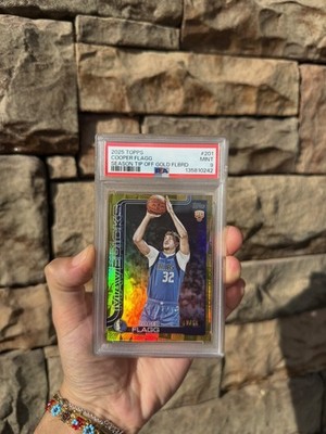2025 Cooper Flagg PSA 9 Gold Topps 48/50 basketball #201 RC Mavericks Tip Off