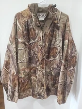 Realtree All Game Outfitters AGO Hunting Jacket. Men's Size Large. Zip Snap Hood