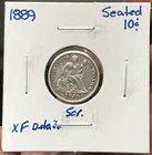 1889 10C Silver Liberty Seated Dime XF Details Scratches