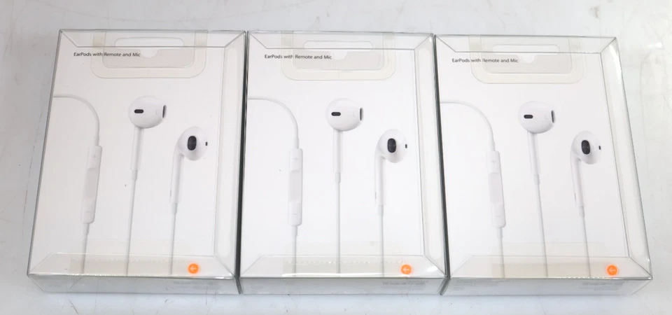 NUEVO LOTE 3x Auriculares Apple Originales con Cable 3.5mm Enchufe Blanco MD827LL/A Foto 2 de 2