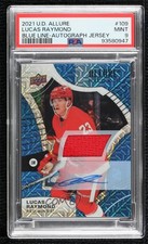 2021-22 Allure Rookies Blue Line Jersey 19/75 Lucas Raymond PSA 9 MINT Auto 0zp1