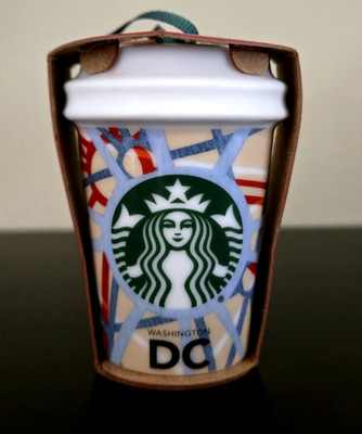 Starbucks Washington DC Ceramic Street Map Ornament Coffee Cup 2015 Mermaid Logo