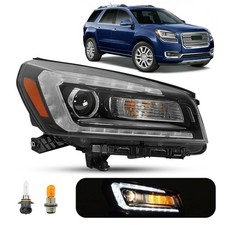 For Gmc Acadia 2013-2017 Led Tube Projector Headlight Passenger Side Rh Wbulbs