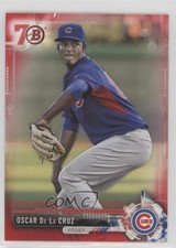 2017 Bowman Prospects Red 70th Anniversary Oscar De La Cruz #BP72 0b3