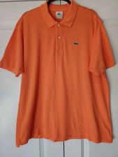 Lacoste Polo Shirt Men's 7 Orange Short Sleeve Classic Fit Size XXL Elevated Lux