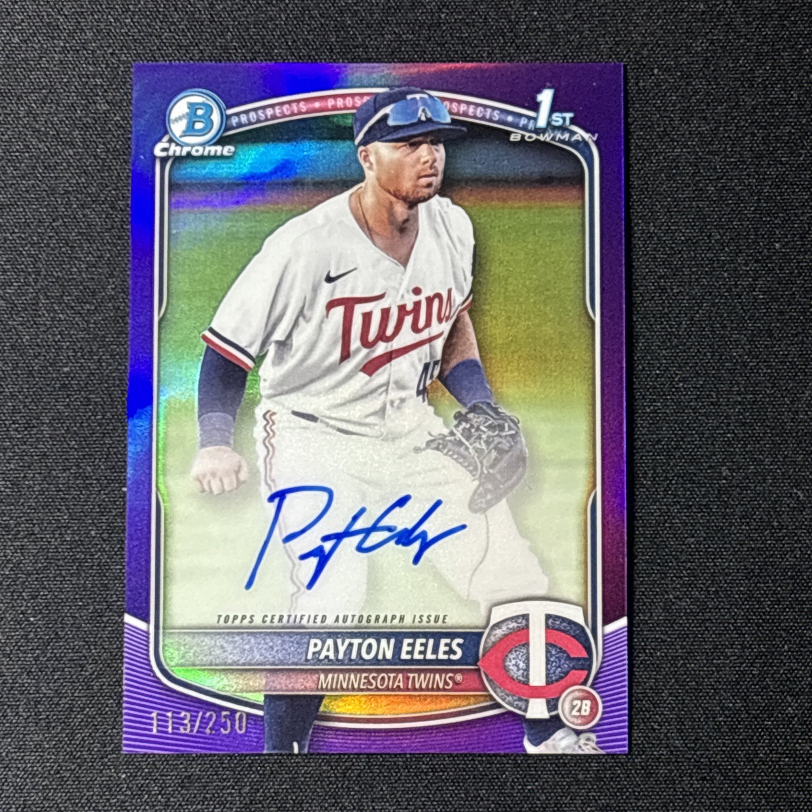 2025 Bowman Chrome 1st Payton Eeles /250 Purple Refractor Auto CPA-PE
